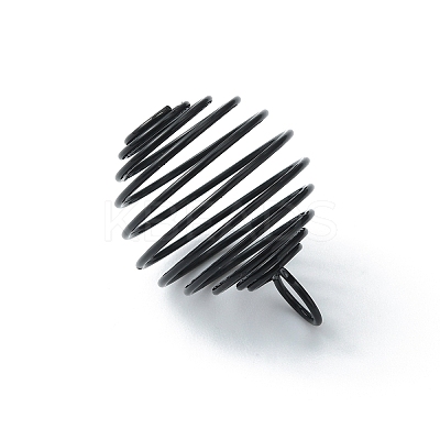 Carbon Steel Spiral Bead Cage Pendants IFIN-WH0027-47B-EB-1