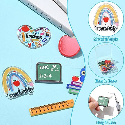 12Pcs 6 Styles Study Style Opaque Acrylic Double Sided Pendants FIND-CJ0002-52-1