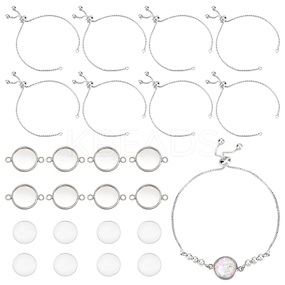 DIY Blank Dome Link Slider Bracelet Making Kit DIY-NB0008-12-1