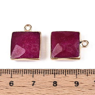 Dyed Natural White Jade Faceted Pendants G-T139-95H-1