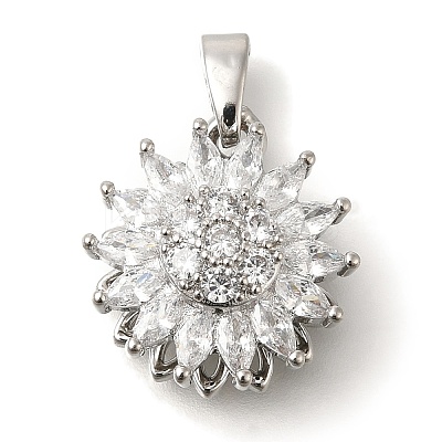 Brass Micro Pave Cubic Zirconia Pendants KK-B122-03A-P-1