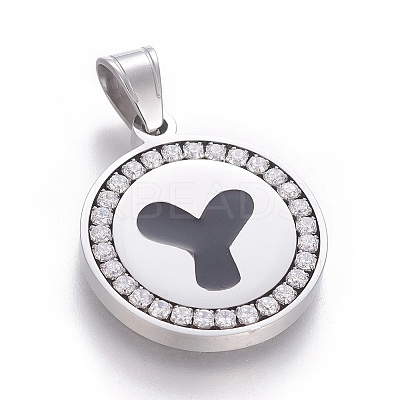 304 Stainless Steel Enamel Pendants STAS-E439-90Y-P-1