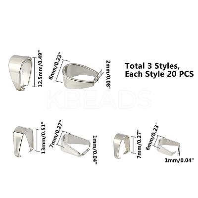 304 Stainless Steel Snap on Bails STAS-UN0004-54P-1