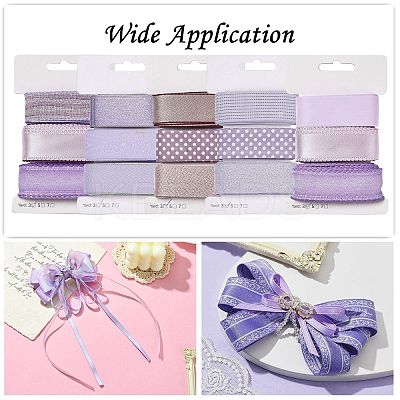 9 Yards 3 Styles Polyester Ribbon SRIB-A014-I04-1