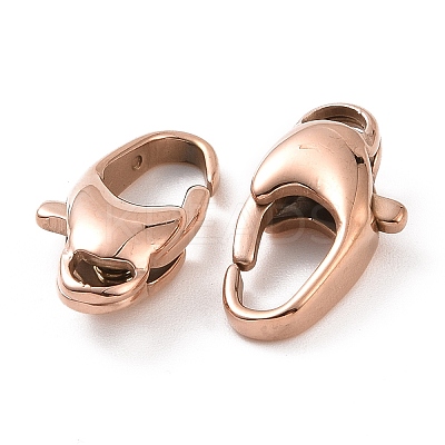 Ion Plating(IP) 304 Stainless Steel Lobster Claw Clasps STAS-F109-01RG-1