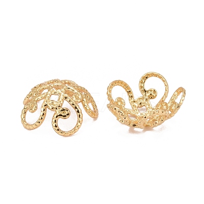 Flower Brass Fancy Bead Caps KK-P032-01-NR-1