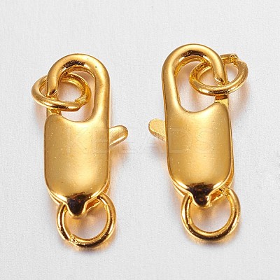 Brass Lobster Claw Clasps X-KK-KK802-G-NR-1