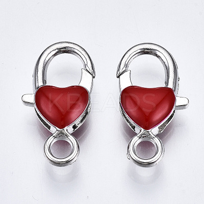 Alloy Enamel Lobster Claw Clasps PALLOY-Q441-031B-RS-1