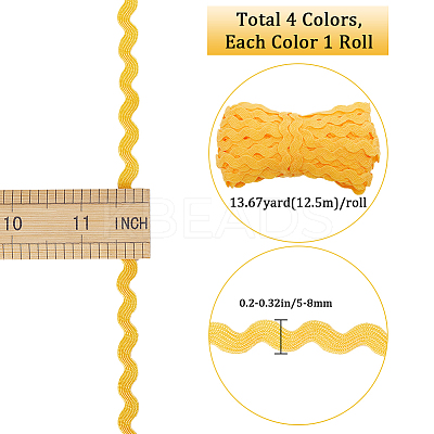 50M 4 Colors Wave Bending Fringe Trim OCOR-GF0003-49-1