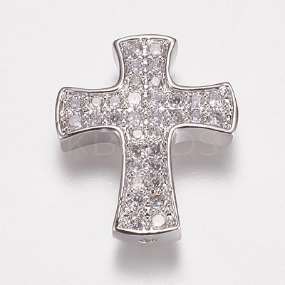 Brass Micro Pave Cubic Zirconia Beads ZIRC-E143-28P-1