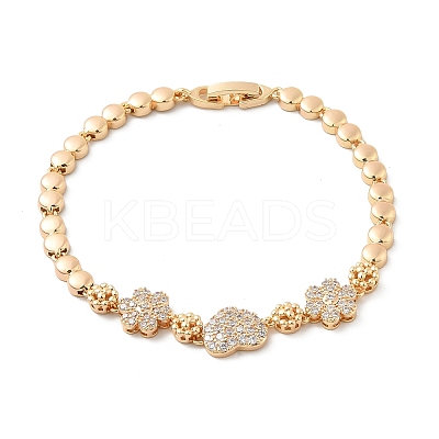 Brass Micro Pave Cubic Zirconia Link Chain Bracelets KK-R217-40G-1
