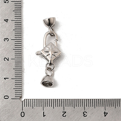 Brass Micro Pave Clear Cubic Zirconia Lobster Claw Clasps KK-U059-53P-1