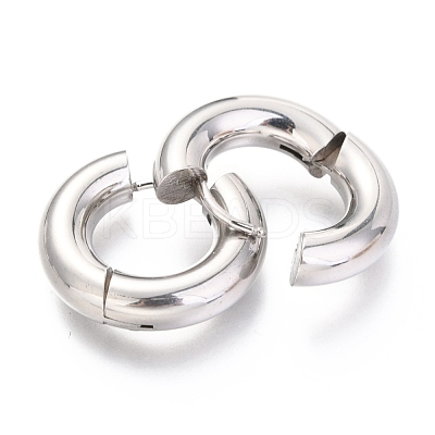 Tarnish Resistant 202 Stainless Steel Huggie Hoop Earrings EJEW-O087-08F-P-1
