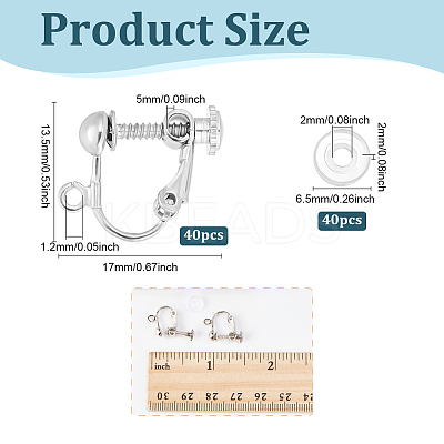 40Pcs Brass Screw Clip Earring Converter KK-ME0001-27P-1