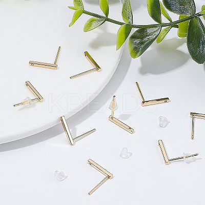 30Pcs Brass Stud Earring Findings KK-BC0009-06-1