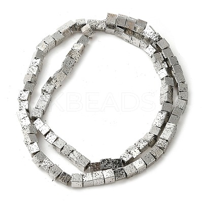 Electroplated Natural Lava Rock Beads Strands G-L606-E02-01A-1