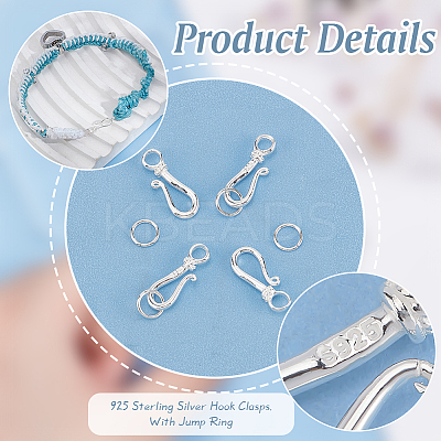 925 Sterling Silver Hook Clasps STER-PH0002-07-1