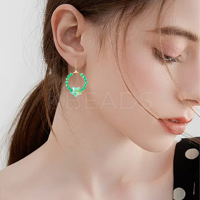 60Pcs 5 Colors UV Plating Transparent Crackle Acrylic Beads OACR-PA0001-04-1