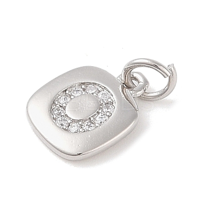 Rack Plating Brass Micro Pave CLear Cubic Zirconia Charms KK-E110-14P-O-1