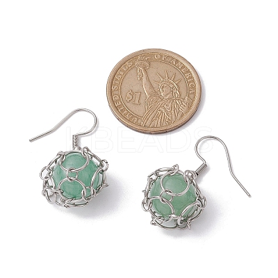 Natural Mixed Gemstone Dangle Earrings EJEW-JE05659-02-1