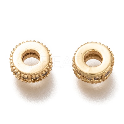 Brass Micro Pave Clear Cubic Zirconia Charms ZIRC-B002-41-02G-1