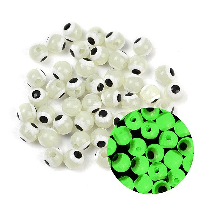 Luminous & Printed Opaque Acrylic Beads LACR-G050-01-1