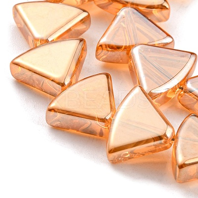 Pearl Luster Plated Electroplate Transparent Glass Beads Strands EGLA-G037-08A-PL01-1