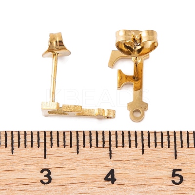 Ion Plating(IP) 304 Stainless Steel Stud Earrings FIND-Q103-01F-G-1