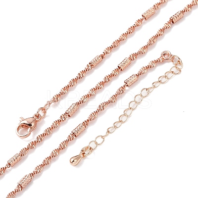 Brass Singapore Chains Necklaces for Women NJEW-D302-38RG-1