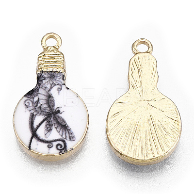 Printed Alloy Enamel Pendants ENAM-N056-178-11-1