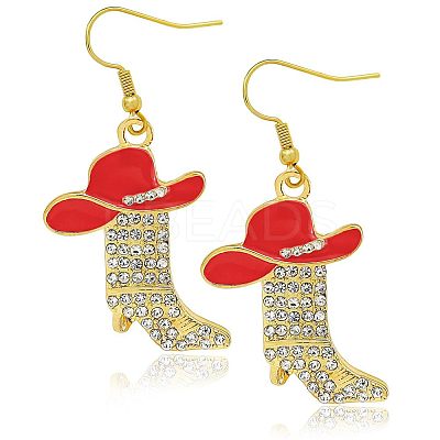 Alloy Rhinestone Dangle Earrings FS-WG4606E-06-1