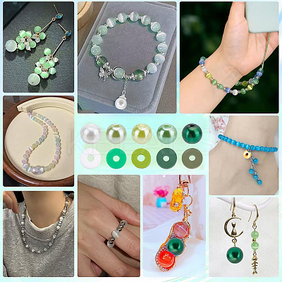 Saint Patrick's Day Polymer Clay & Glass Pearl Beads & Alloy Enamel Pendant Jewerly Making Finding Kits DIY-HY0002-21-1