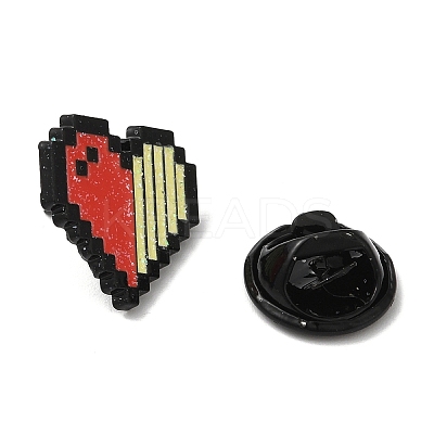 Zeld Pixel Heart Alloy Brooches JEWB-I032-05EB-02-1