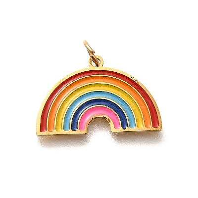 Pride 304 Stainless Steel Enamel Pendants LS-STAS-B079-01G-06-1