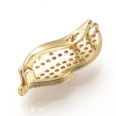 Brass Micro Pave Cubic Zirconia Enhancer Shortener Bails ZIRC-S058-28G-1