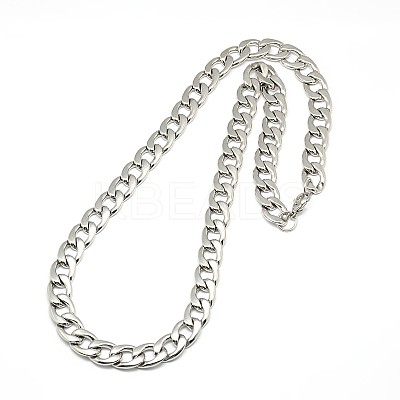 Tarnish Resistant 304 Stainless Steel Curb Chain/Twisted Chain Necklaces STAS-A028-N127P-1