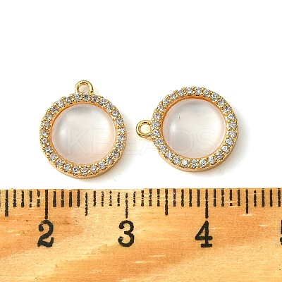Brass Micro Pave Clear Cubic Zirconia Pendants KK-M277-07D-G-1