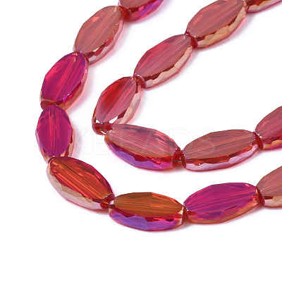 Electroplate Transparent Glass Beads Strands EGLA-Q125-010-1