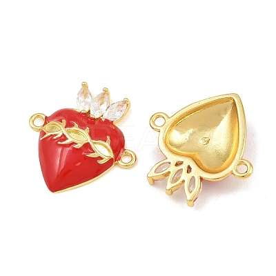 Brass Pave Clear Cubic Zirconia Connector Charms CU-CBA3D67-03G-01-1