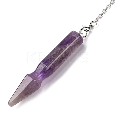 Natural Amethyst Pointed Dowsing Pendulums G-Q184-04G-P-1