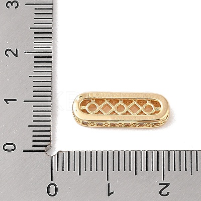Rectangle Brass Micro Pave Clear Cubic Zirconia Pendants KK-B100-053B-G-1