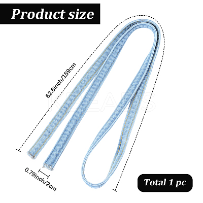 1Pc Denim Chain Belts AJEW-GF0012-41B-1