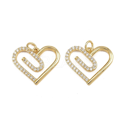 Brass Micro Pave Clear Cubic Zirconia Pendants ZIRC-I367-14G-08-1