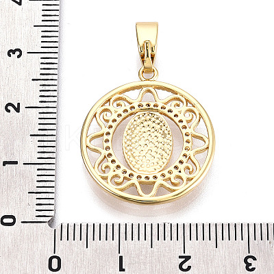 Brass Micro Pave Clear Cubic Zirconia Pendants KK-N268-53G-1