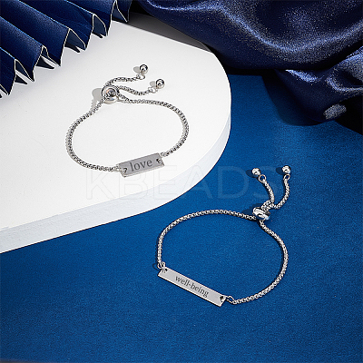 DIY Stamping Rectangle Slider Bracelet Making Kit DIY-UN0005-57-1