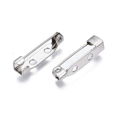 Tarnish Resistant 201 Stainless Steel Brooch Pin Back Safety Catch Bar Pins STAS-S117-021B-1