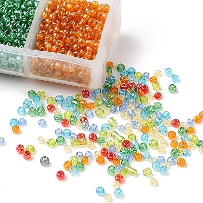 3500Pcs 7 Colors 12/0 Glass Round Seed Beads SEED-YW0001-20-1