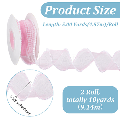 5 Yards Acrylic Fibers Wrinkle Ribbon OCOR-WH0070-210B-1
