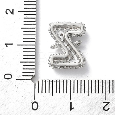 Brass Micro Pave Cubic Zirconia Letter Links KK-I717-04Z-P-1