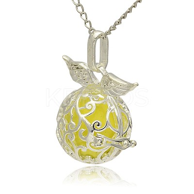 Silver Color Plated Brass Hollow Round Cage Pendants LS-KK-J230-04S-1